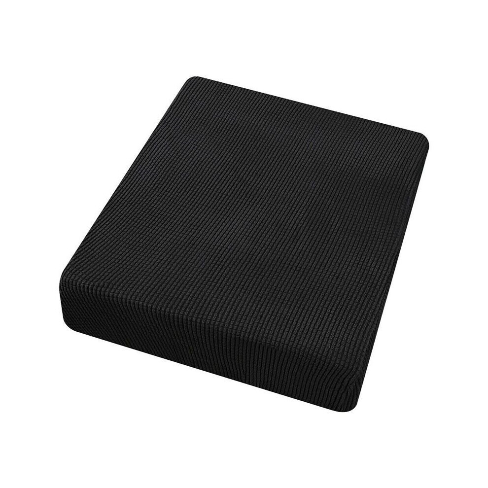 (Black, 2 Seater) Stretchy Seat Cushion Cover Sofa Slipcover