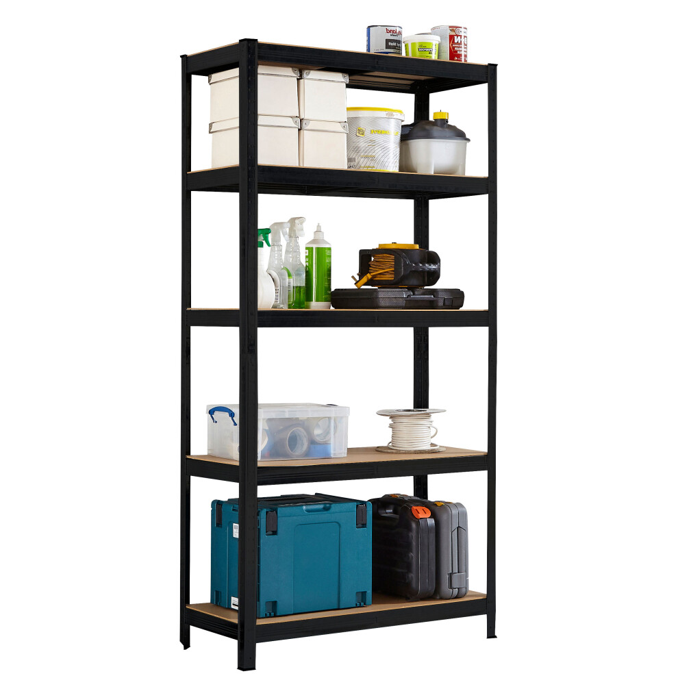 Neo 5 Tier Black Large Steel Garage Shelving Racking Storage Racks