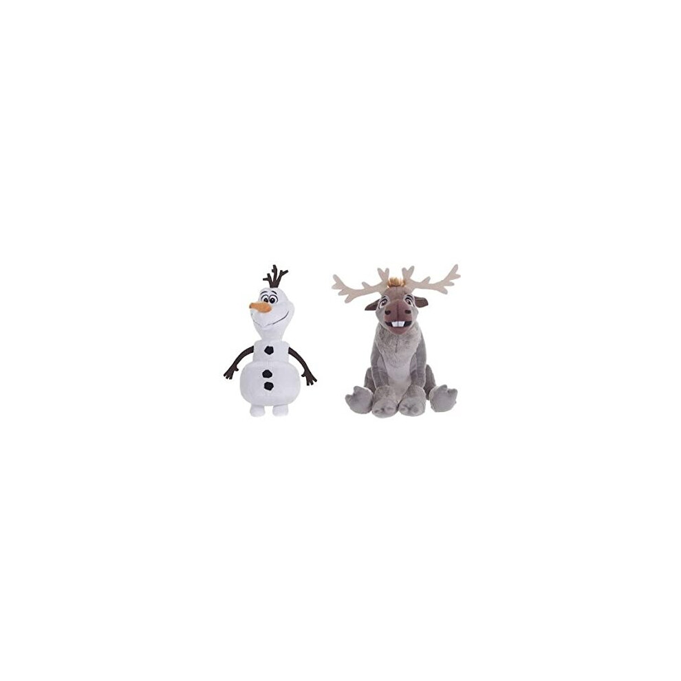 Disney Frozen Small Olaf Plush 25cm and Small Sitting Sven Plush 18cm