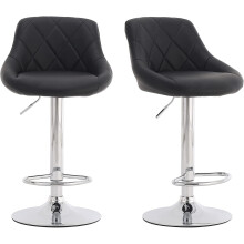 2 Pcs Black Bar Stools UK Adjustable Swivel Gas Lift Rest Chairs Best