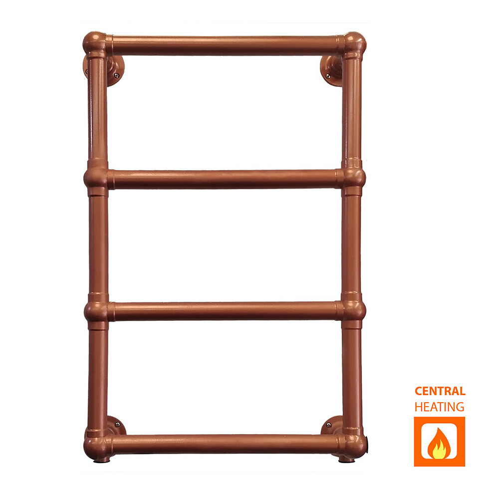 (No Valves) 500x750mm Modern Copper Heated Towel Rail Radiator