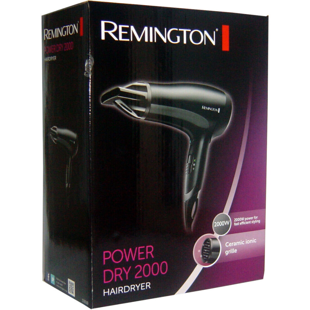 Remington Salon Ceramic Ionic Hairdryer 2000W 2Kw Concentrator D3010