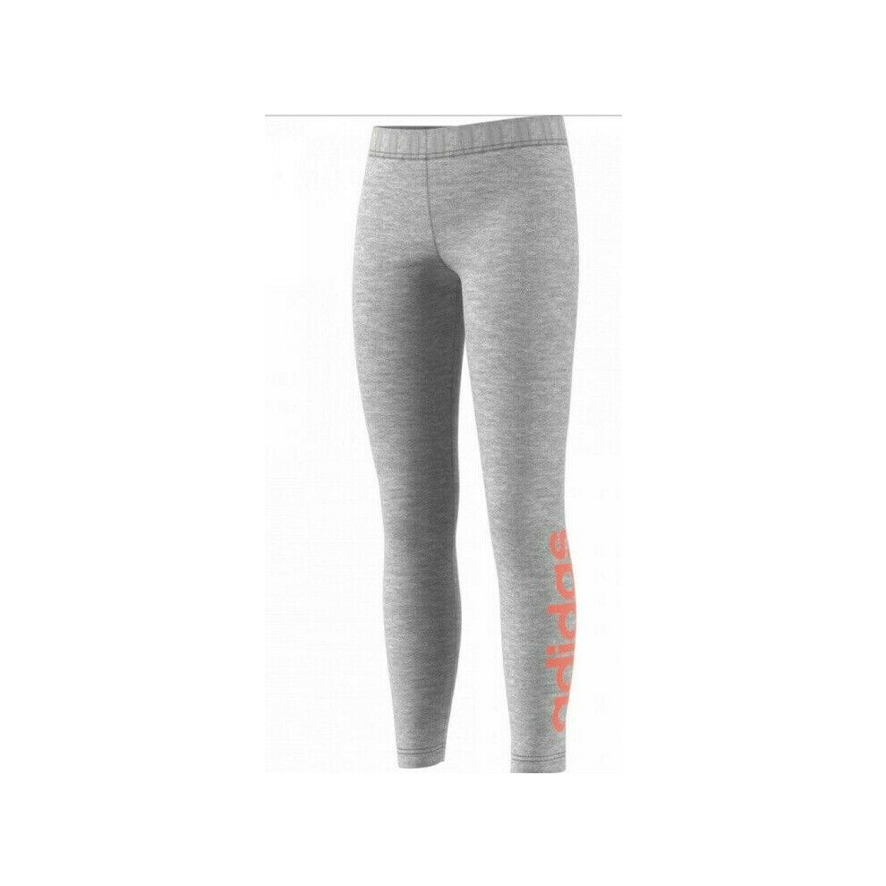 Adidas (Age 4-5 Years (Height 110Cm)) Junior Girls Linear Leggings Grey Fm7023