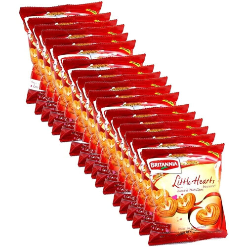 Britannia (Pack of 18) Britannia Little Hearts Biscuits 75g