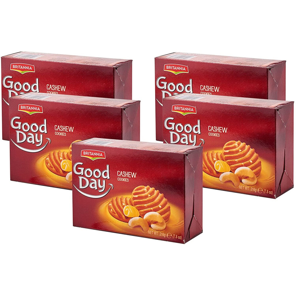 Britannia (Pack Of 5) Good Day Cashew Nuts Cookies 216G