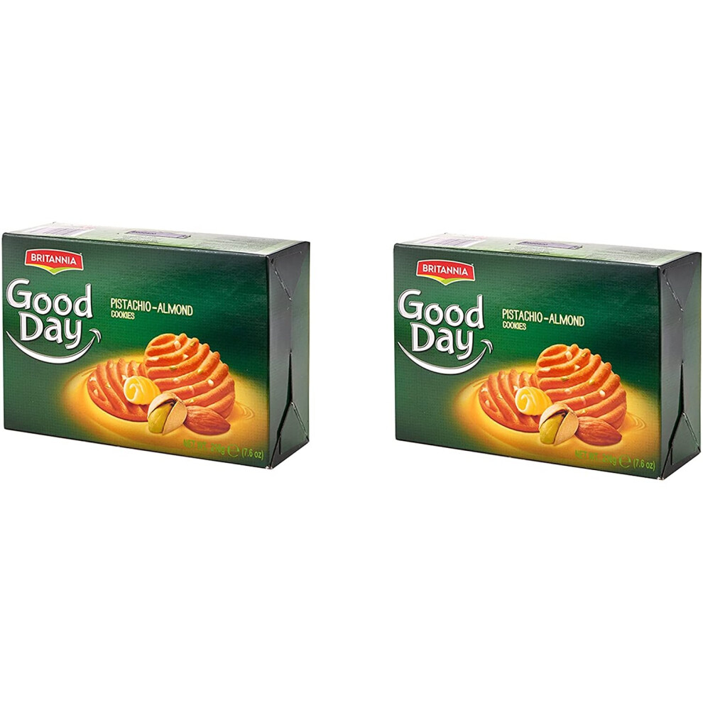 Britannia (Pack Of 2) Good Day Pista And Almond Cookies 216G