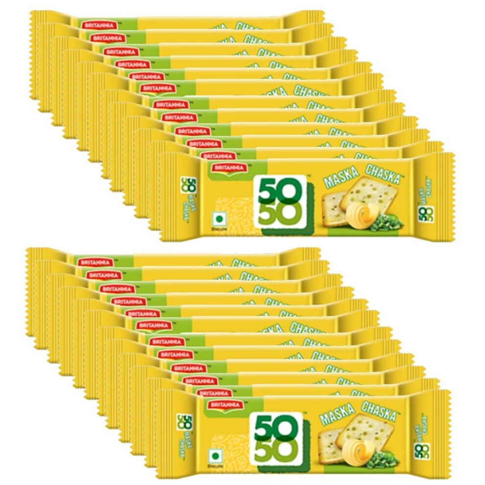 (Pack of 24	) Britannia 50-50 Maska Chaska Biscuits 62g