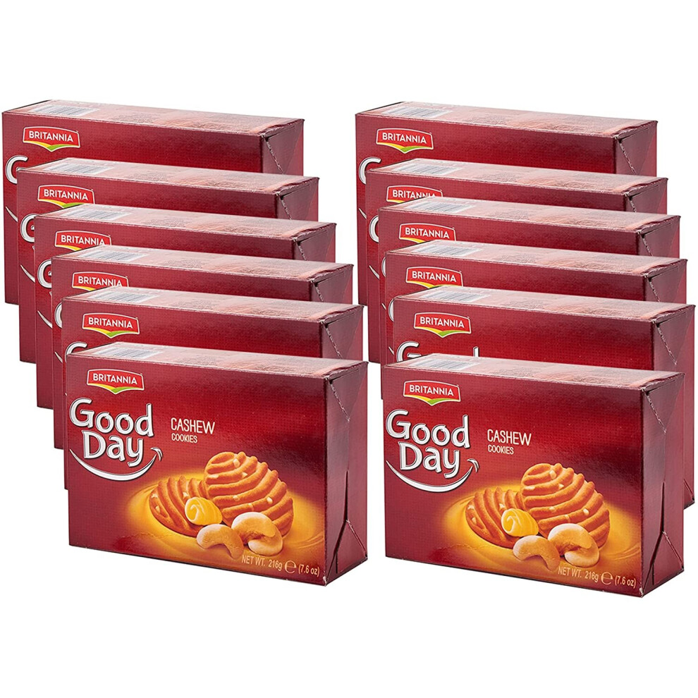 Britannia (Pack Of 12) Good Day Cashew Nuts Cookies 216G