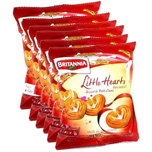 Britannia (Pack of 6) Britannia Little Hearts Biscuits 75g