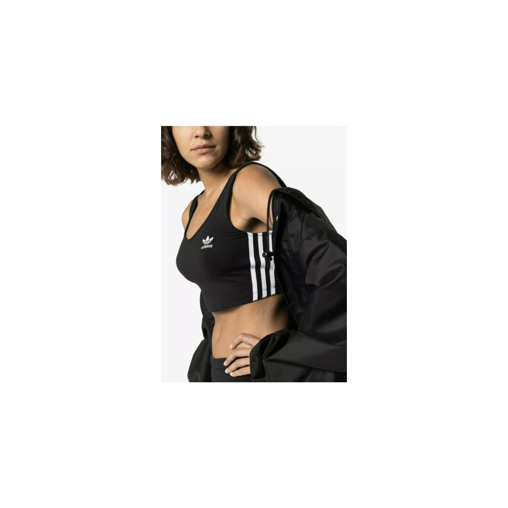 (16) Women's adidas Originals Crop Tank Top Black White