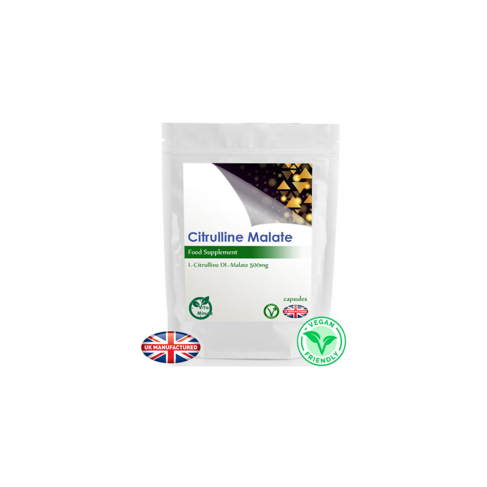 Citrulline Malate 500mg - 100 Capsules (Vegan) Pre-Workout Energy, Endurance, UK - Image 2