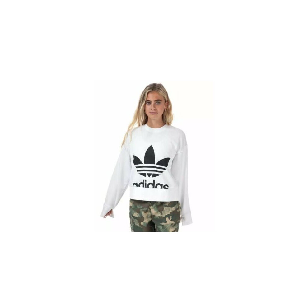 Adidas (10) Womens Crew Neck Regular Sweatshirt White