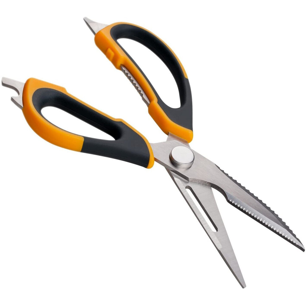 Deiss PRO Kitchen Scissors - 8-in-1 Multi-Purpose Kitchen Shears - Vegetable Peeler, Fish Scaler, Poultry Shears, Herb Scissors - Magnetic Holder-image-OPC-P97S8KZ-NEW