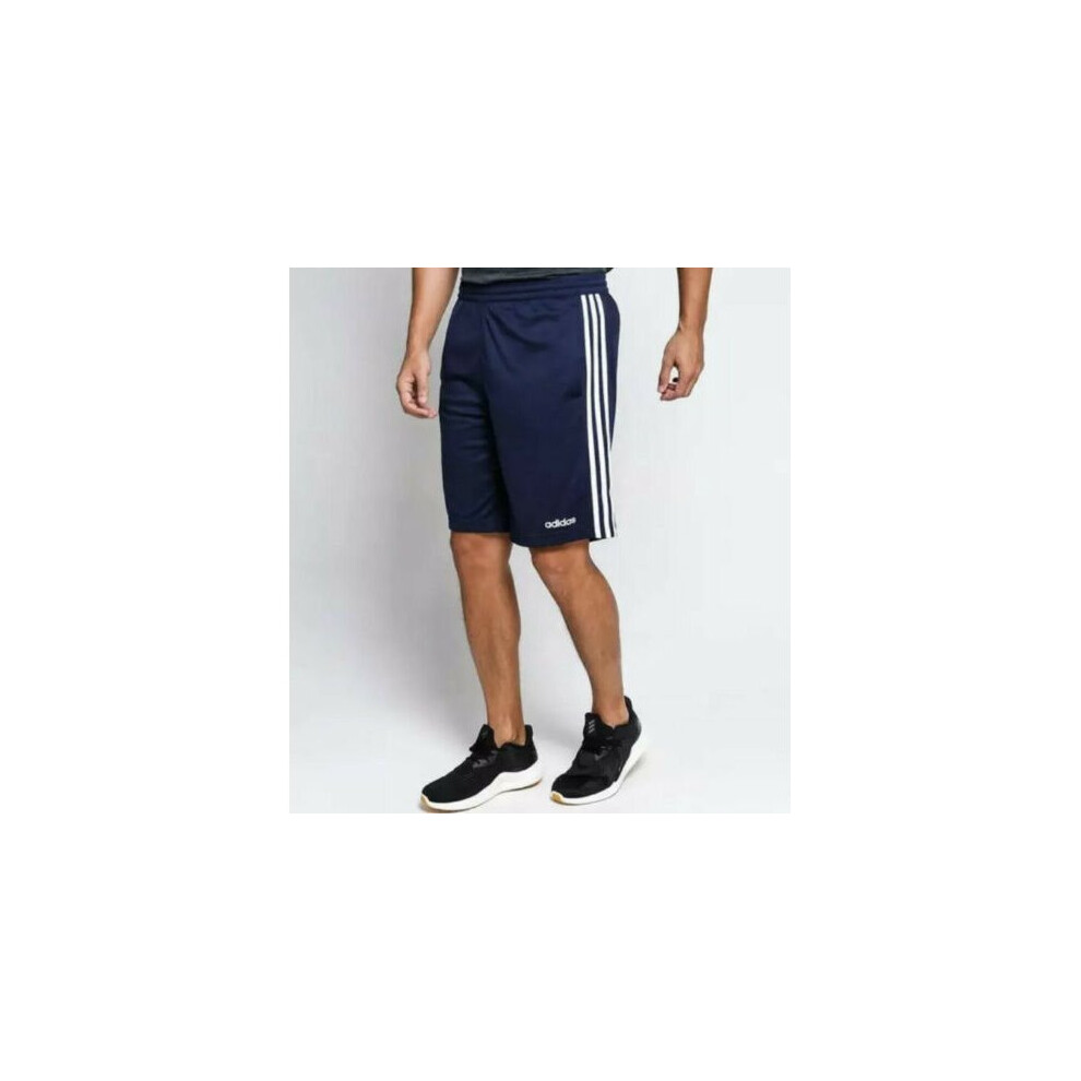 (S) adidas Mens Design 2 Move 3 Stripes Navy Shorts