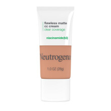 Neutrogena Clear Coverage Flawless Matte CC Cream Full-Coverage Color Correcting Cream Face Makeup with Niacinamide (b3) Hypoallergenic Oil Free &