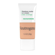 Neutrogena Clear Coverage Flawless Matte CC Cream Full-Coverage Color Correcting Cream Face Makeup with Niacinamide (b3) Hypoallergenic Oil Free &
