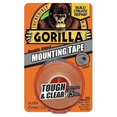 Gorilla Gorilla Tough & Clear Double-Sided Mounting Tape, 60" Roll