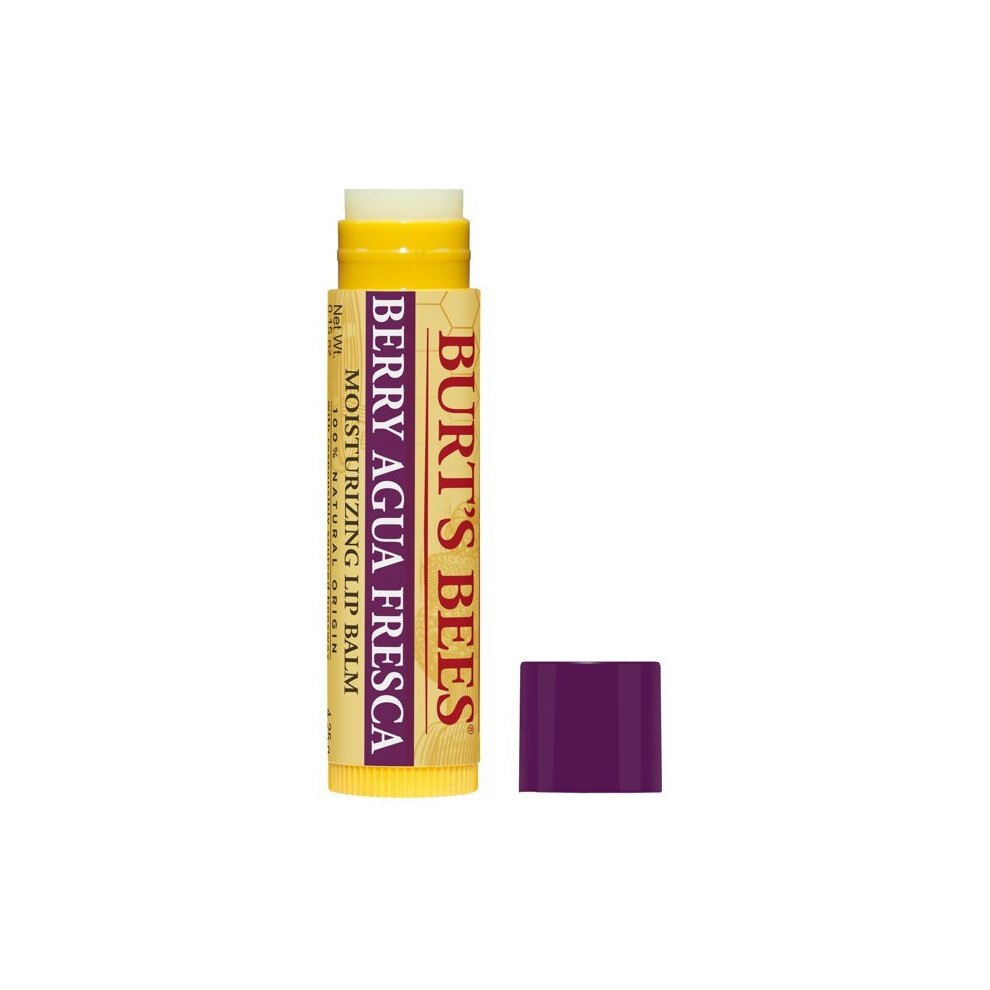 Burt's Bees 100% Natural Origin Moisturizing Lip Balm, Berry Agua Fresca with Beeswax, 1 Tube in Blister Box