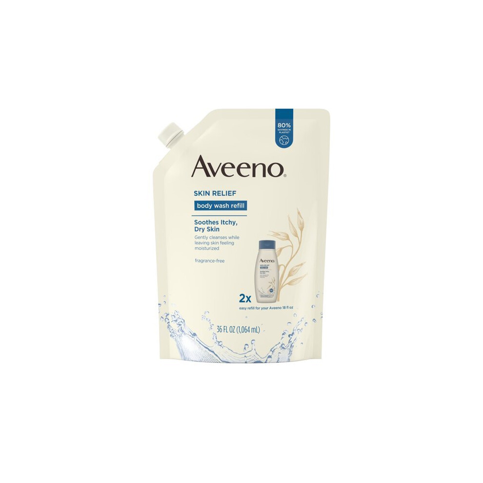 Aveeno Skin Relief Fragrance-Free Body Wash Refill, 36 fl. oz