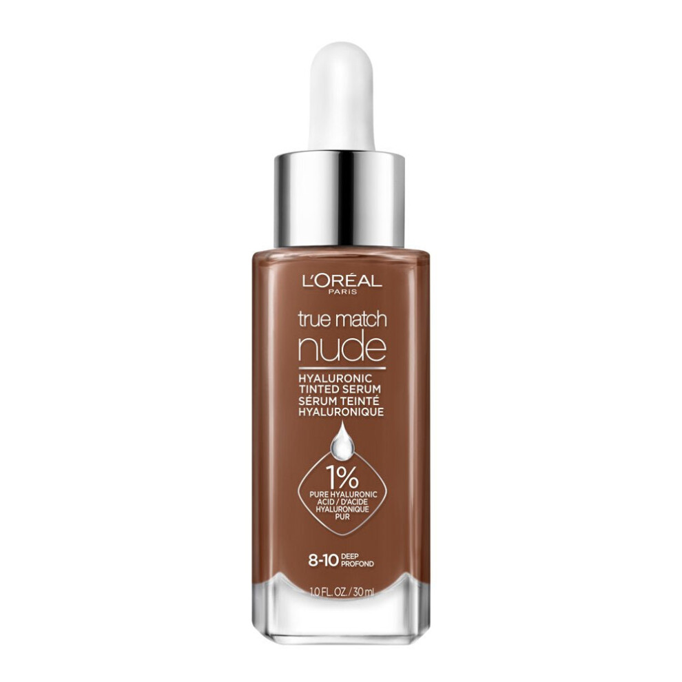 L'Oreal Paris True Match Hyaluronic Tinted Serum Foundation Makeup, Deep 8-10, 1 fl. oz