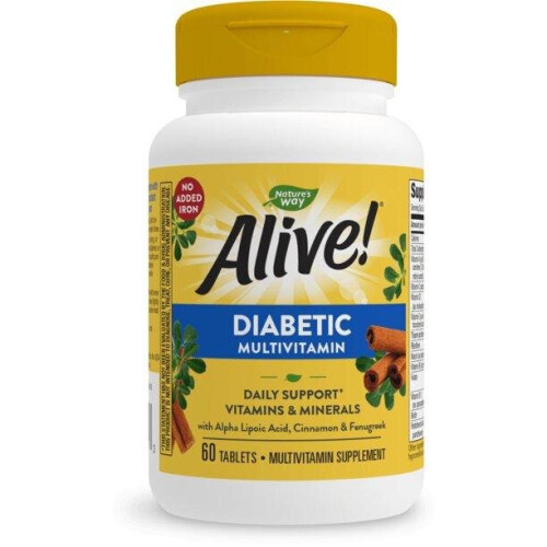 Nature's Way, Alive! Diabetic Multivitamin, 60 Tablety