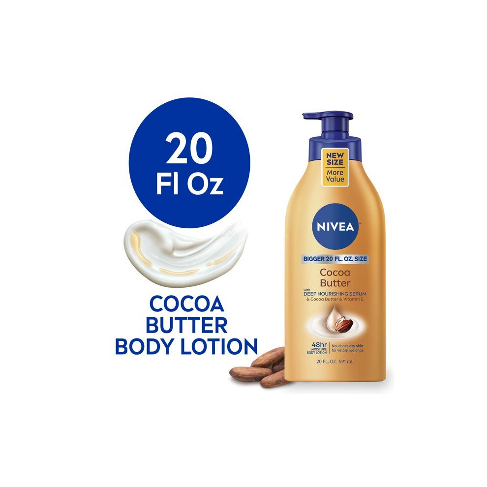 Nivea Cocoa Butter Body Lotion With Deep Nourishing Serum, 20 Fl Oz