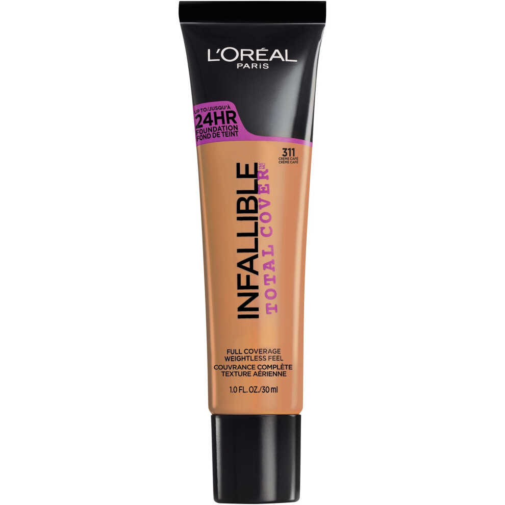 L'Oreal Paris Infallible Total Cover Foundation, Creme Cafe, 1 fl. oz