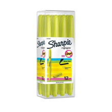 Sharpie Pocket Style Highlighter, Fluorescent Yellow, 12 Count
