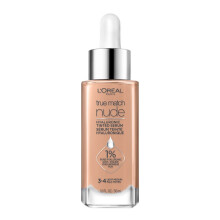 L'Oreal Paris True Match Nude Hyaluronic Tinted Serum Foundation med 1% Hyaluronsyre Light-Medium 3-4 1 fl. oz.