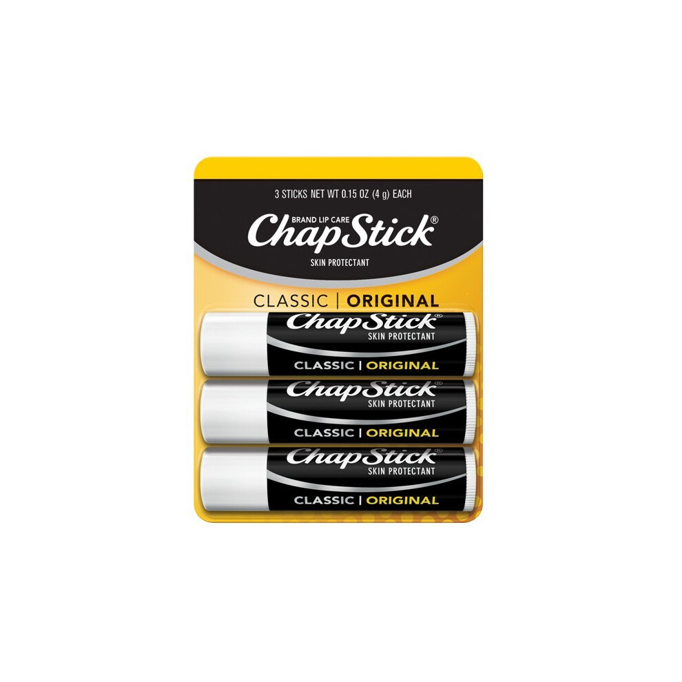 ChapStick Classic Original Lip Balm Tubes - 0.15 Oz (Pack of 3)