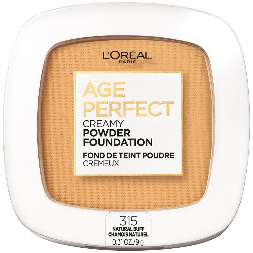 L'Oreal Paris Age Perfect Creamy Powder Foundation with Minerals, Natural Buff, 0.31 oz