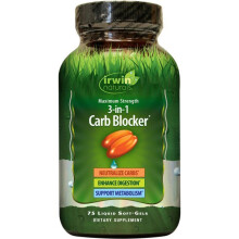 Irwin Naturals, 3-i-1 Carb Blocker, Maksimal Styrke, 75 Liquid Soft-Gels