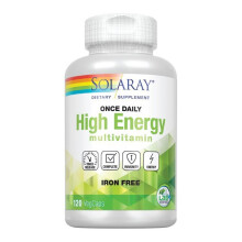 Solaray, Einmal täglich hohe Energie-Vitamin, Eisenfrei, 120 VegCaps