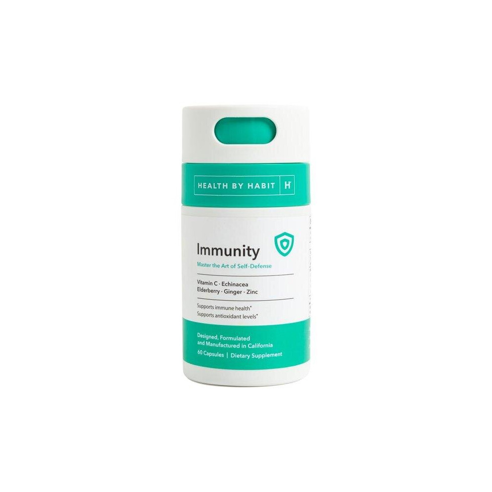 Health By Habit Immunity Supplement, Echinacea, Elderberry, Zinc, 60 Capsules