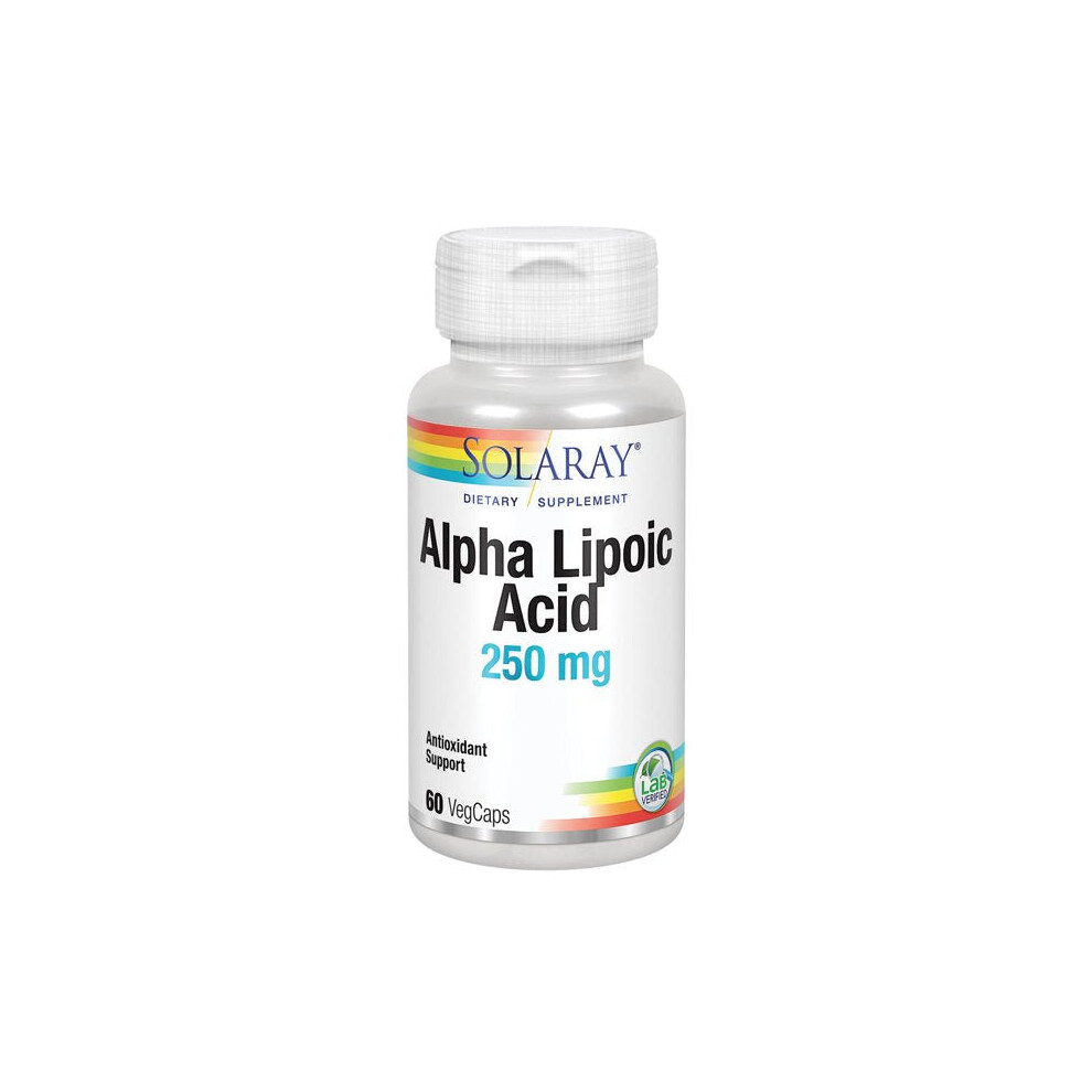 Solaray Alpha Lipoic Acid 250 Mg | Healthy Antioxidant Activity & Energy Metabolism Support | Non-Gmo & Vegan | 60 Vegcaps