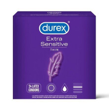 Durex, Extra Känslig Tunn, Regulär Passform, 24 Latex Condoms