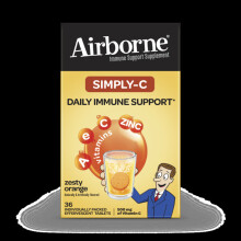 Airborne Simply-C Zesty Orange Effervescent Tablets, 36 count – 500mg of Vitamin C