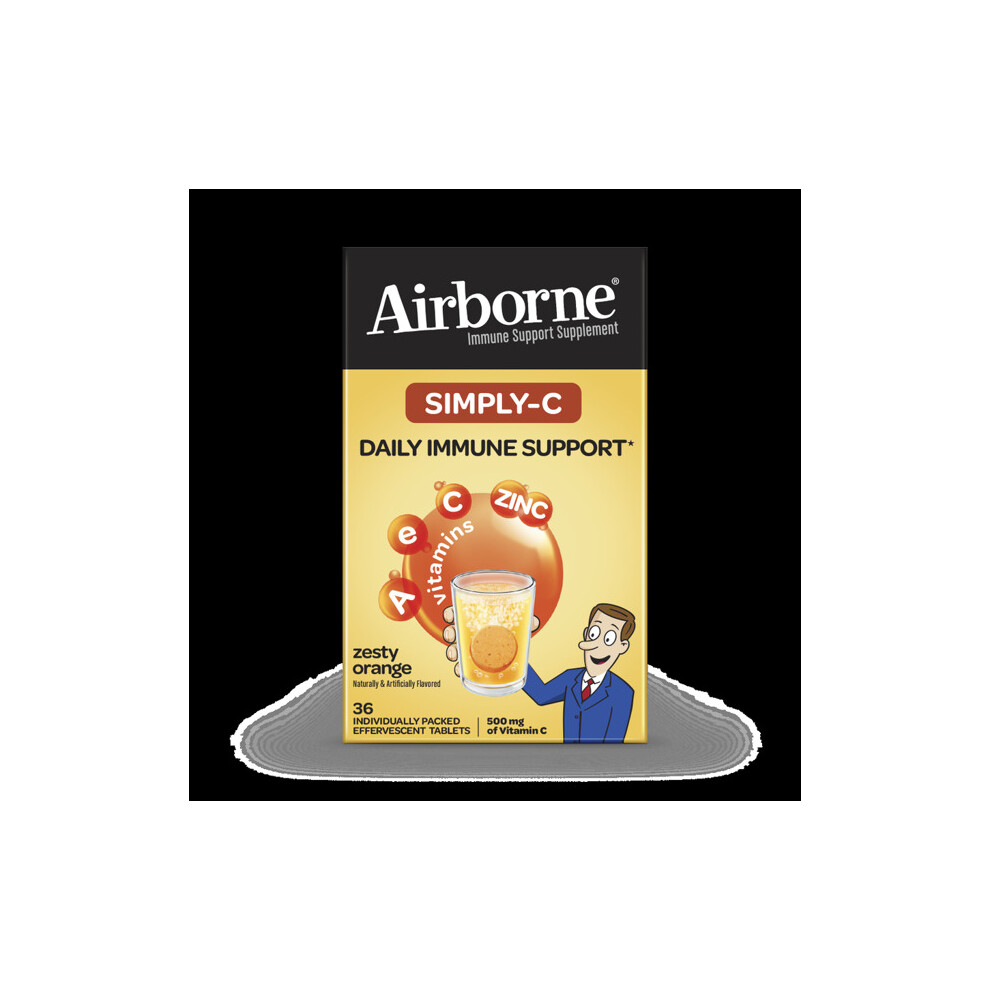 Airborne Simply-C Zesty Orange Effervescent Tablets, 36 Count Â 500Mg Of Vitamin C