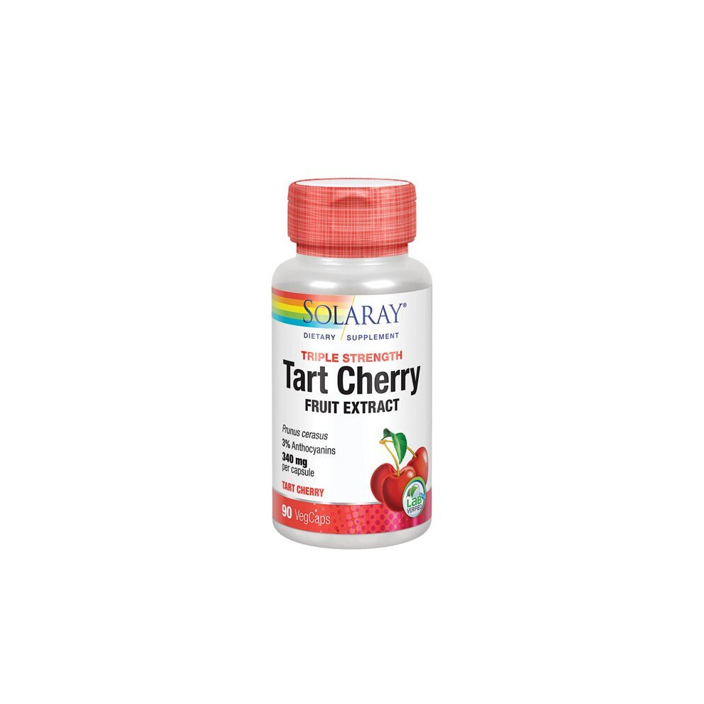 Solaray Triple Strength Tart Cherry Fruit Extract | Helps Support Healthy Uric Acid Levels W/ Antioxidants & Anthocyanins 90Ct
