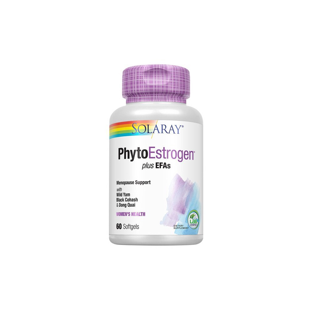 Solaray Black Phytoestrogen Plus Efas Menopause Support | Wild Yam, Cohosh, Evening Primrose & Borage | 60Ct, 30 Serv