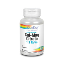 Solaray, Cal-Mag Citraat met Vitamin D-2, 90 VegCaps