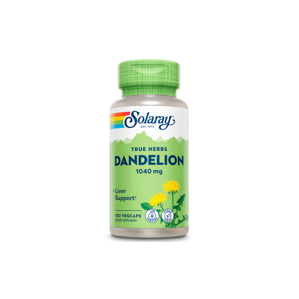 Solaray Dandelion Root 1040Mg | Healthy Liver, Kidney, Digestion & Water Balance Support | Whole Root 100 Vegcaps
