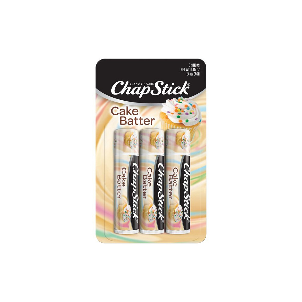 Chapstick Limited Edition Cake Batter Flavored Lip Balm Tubes, 0.15 Oz, 3 Pack