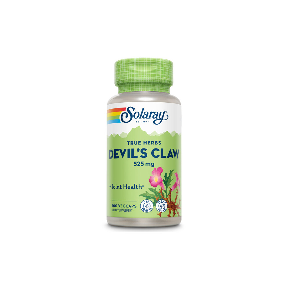 Solaray Devils Claw Root 525Mg | Non-Gmo, Vegan & Lab Verified | 100 Vegcaps