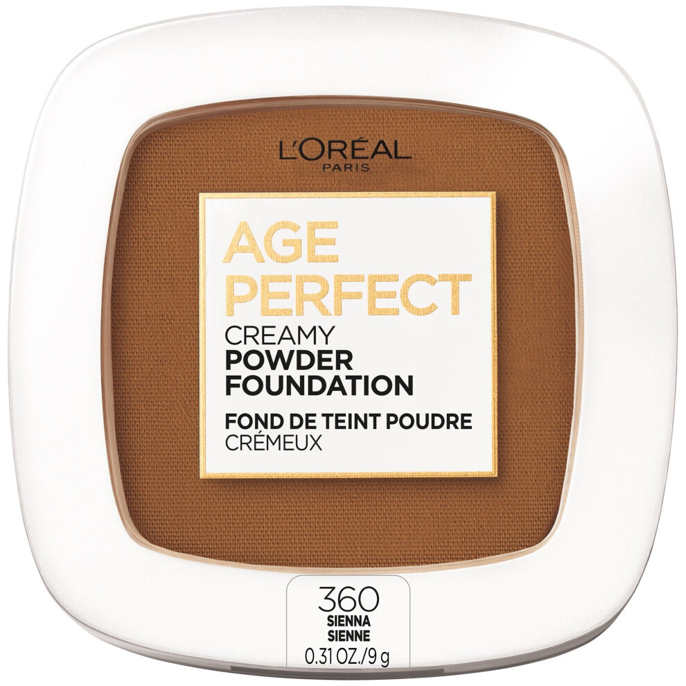 L'Oreal Paris Age Perfect Creamy Powder Foundation with Minerals, Sienna, 0.31 oz