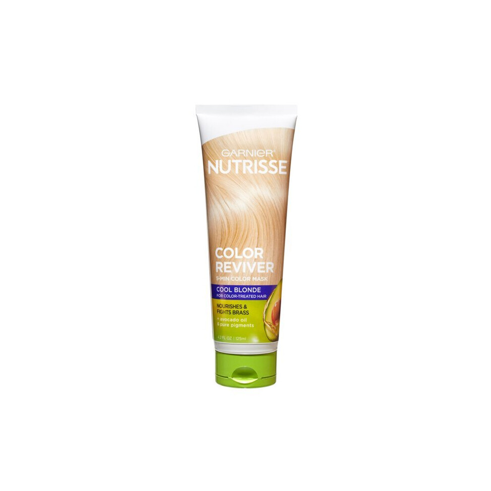 Garnier 5 Minute nourishing Color Hair Mask, Nutrisse Color Reviver, Cool Blonde, 4.2 fl oz