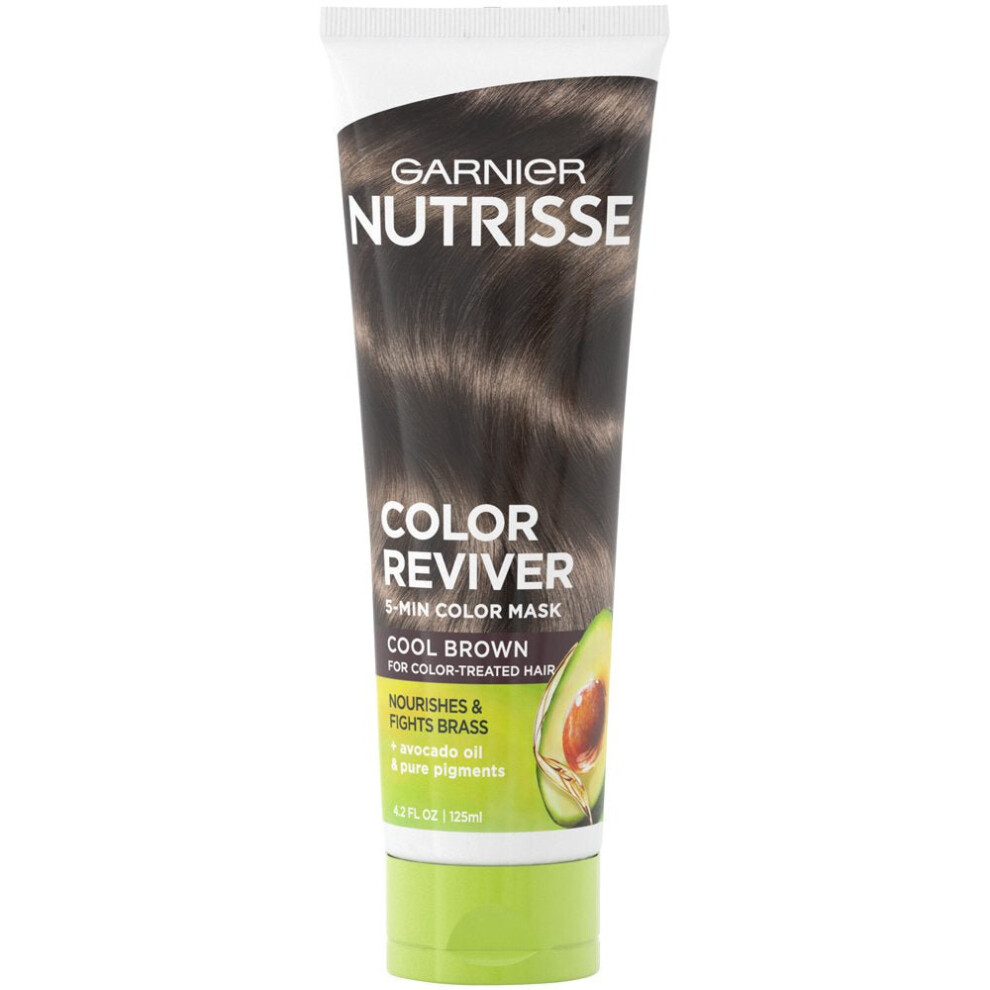 Garnier Nutrisse Color Reviver 5 Minute Nourishing Color Hair Mask, Cool Brown, 4.2 fl. oz