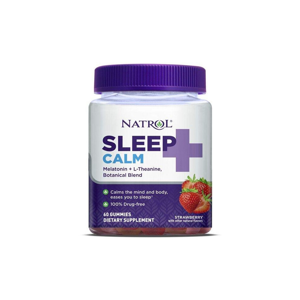 Natrol Sleep+ Calm, Melatonin and L-Theanine, Gummies, 60ct