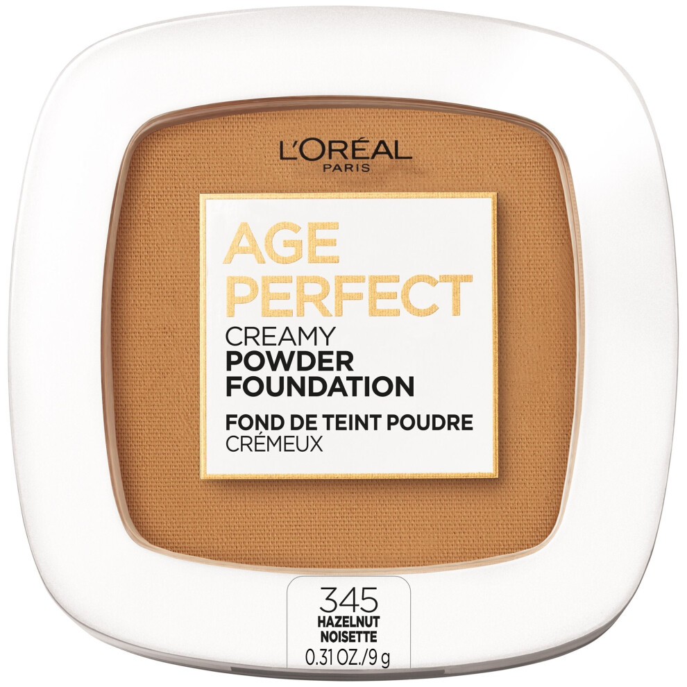 L'Oreal Paris Age Perfect Creamy Powder Foundation with Minerals, Hazelnut, 0.31 oz