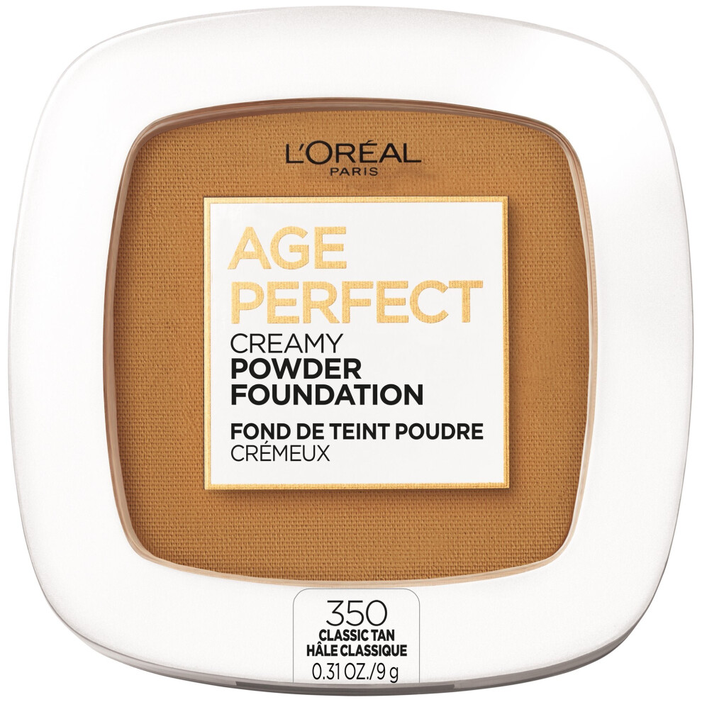 L'Oreal Paris Age Perfect Creamy Powder Foundation with Minerals, Classic Tan, 0.31 oz